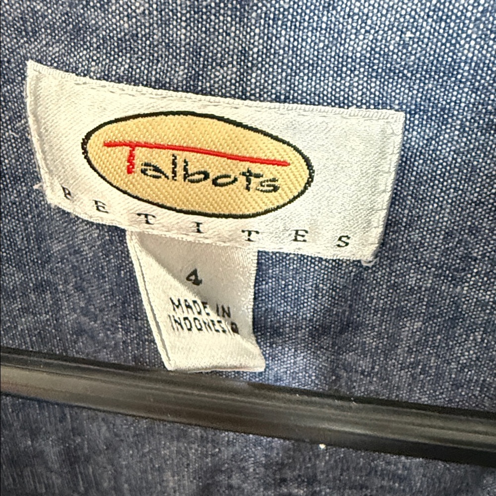 Talbots Petite Denim Blue Button-Up Dress - Picture 2 of 8